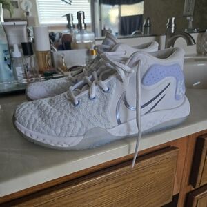 Nike White and Light Blue Athletic Shoes